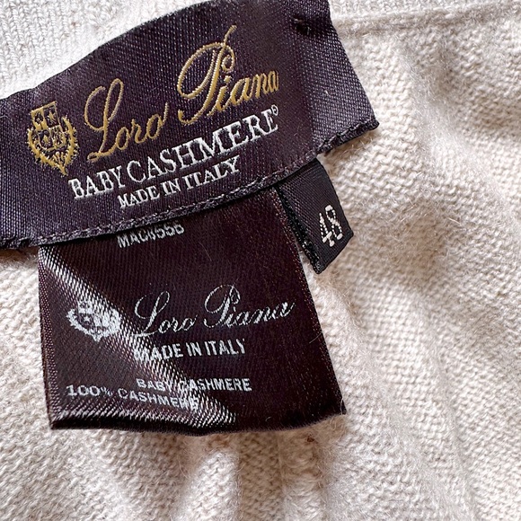 $2400 Loro Piana Merano Baby Cashmere Joggers Knit Pants 48 Beige - Picture 6 of 10